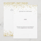 Carte Mariage Whimsical Gold dessiné à la main (Devant / Derrière)