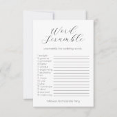 Carte Mariage Word Scramble Bachelorette Party Jeu (Devant)