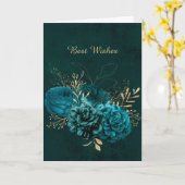 Carte MariageTeal Floral Rustic Félicitations (Fleur jaune)