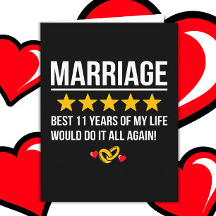 Carte Marié 11 ans mignon 11e anniversaire de Mariage