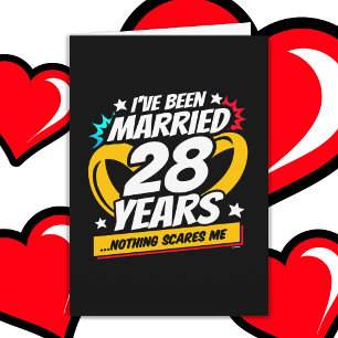 Carte Marié 28 ans drôle 28ème anniversaire de Mariage