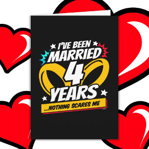 Carte Marié 4 ans drôle 4ème anniversaire de Mariage