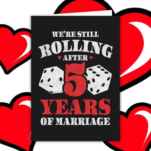 Carte Marié 5 ans drôle 5e anniversaire Mariage