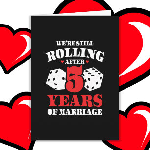 Carte Marié 5 ans rouler drôle 5e anniversaire