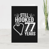 Carte Marié 77 ans Pêche drôle 77e anniversaire (Devant)