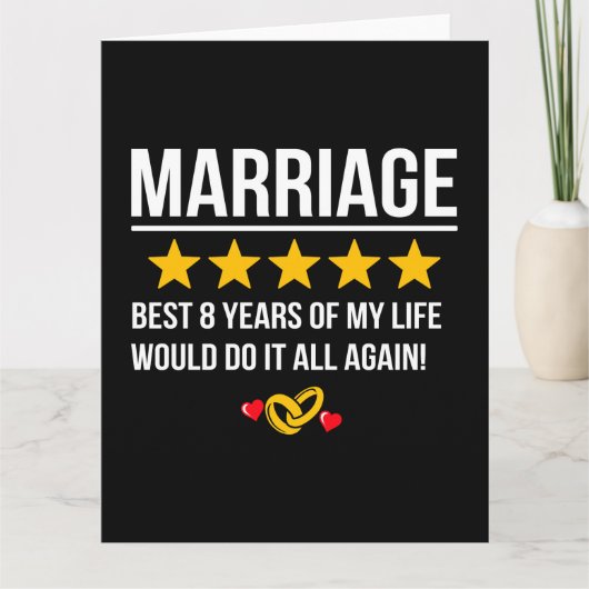 Carte Marié 8 ans mignonne sucré 8e anniversaire Mariage (Devant)