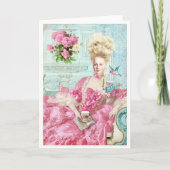 Carte Marie Antoinette French Paris rose portrait (Devant)