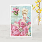 Carte Marie Antoinette French Paris rose portrait (Fleur jaune)