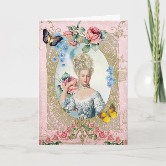Carte Marie Antoinette Greeting Card Rose of Versailles (Devant)