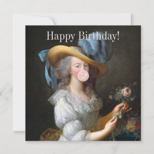 Carte Marie Antoinette soufflant du chewing-gum