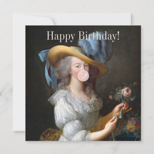 Carte Marie Antoinette soufflante Buble gomme (Devant)