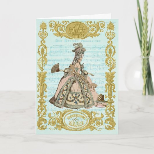 Carte MARIE ANTOINETTE versent des bonbons de Cerises (Devant)