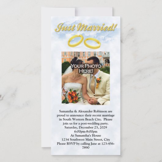 Carte Marié, deux bandes d'or/nuages (Devant)