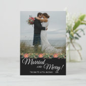 Carte Marié et Joyeux ! - Photo Mariage - Deux côtés (Debout devant)