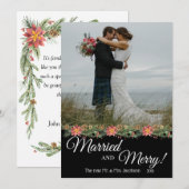 Carte Marié et Joyeux ! - Photo Mariage - Deux côtés (Devant / Derrière)