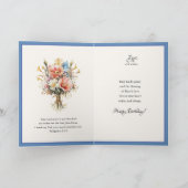 Carte Marie Jésus Floral Écriture Bleu Or (Intérieur)