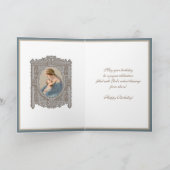 Carte Marie Jésus Vierge Élégante Anniversaire Vintage (Intérieur)