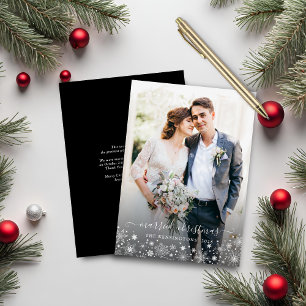 Carte Marié Noël Nouvelle mariée Elopement Photo de vaca