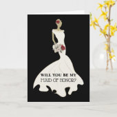 Carte Mariée blanche mariage robe chic femme d'honneur (Fleur jaune)