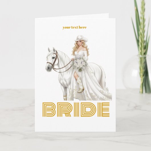 Carte mariée cowgirl (Devant)