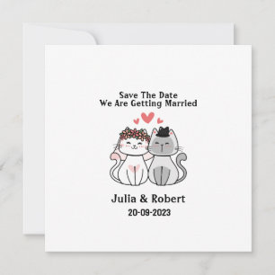 Carte Mariée de chats mignonne et mariage de chambre Enr