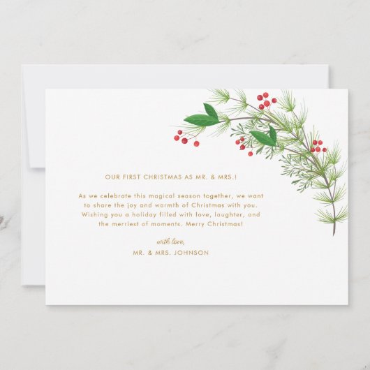 Carte Mariée de Noël (Dos)