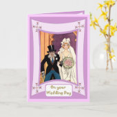 Carte Mariée et son père (Fleur jaune)