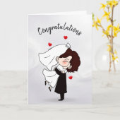 Carte Mariée et  sur Abstrait blanc (Fleur jaune)