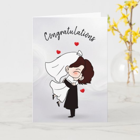 Carte Mariée et sur Abstrait blanc (Fleur jaune)