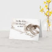 CARTE MARIÉE/ MARI SUR LE JOUR DE LEUR MARIAGE (Fleur jaune)