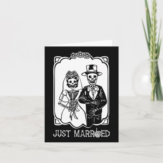 Carte Mariée mariée Squelette d'Halloween Couple (Devant)