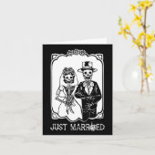 Carte Mariée mariée Squelette d'Halloween Couple (Fleur jaune)