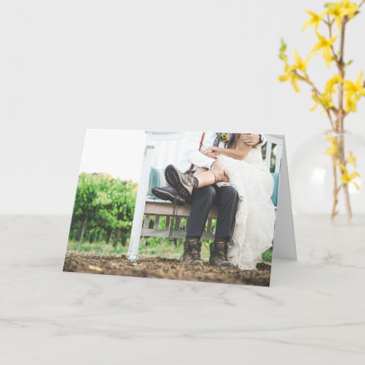 Carte Mariée rustique et chambre simple Mariage de style (Fleur jaune)