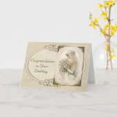 Carte Mariée vintage (Fleur jaune)