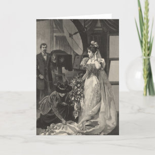 Carte Mariée vintage, Portrait nuptiale avec photographe
