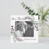 Carte Mariés à l'instant à la lavande fleurie aquarelle (Debout devant)