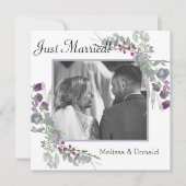 Carte Mariés à l'instant à la lavande fleurie aquarelle (Devant)