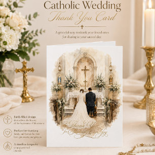 Carte Mariés agenouillés à l'autel de mariage