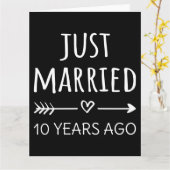 Carte Mariés depuis 10 ans juste il y a (Fleur jaune)