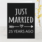Carte Mariés depuis 25 ans déjà (Fleur jaune)