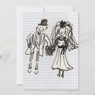CARTE MARIÉS DESSINÉS POUR UN MARIAGE