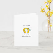 Carte Mariés, félicitations, bananes (Fleur jaune)