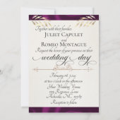 Carte Mariés Fleurs sauvages & Ruban - Prune (Dos)
