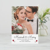 Carte Mariés & Joyeux Noël Photo de mariage en forme de (Debout devant)