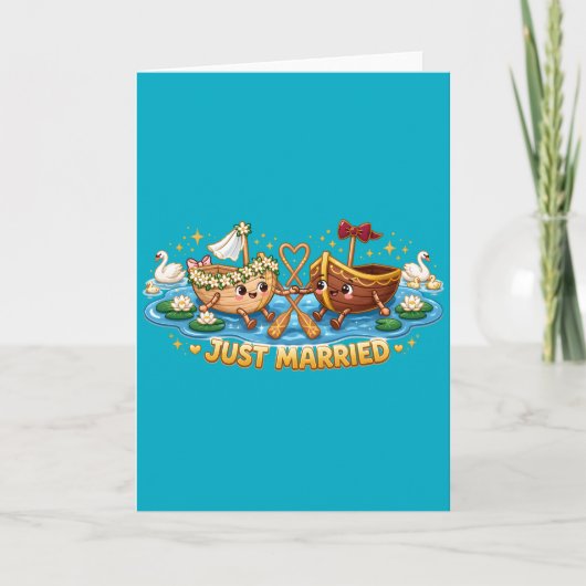 Carte Mariés Vaisseaux Mariage Mignon (Devant)