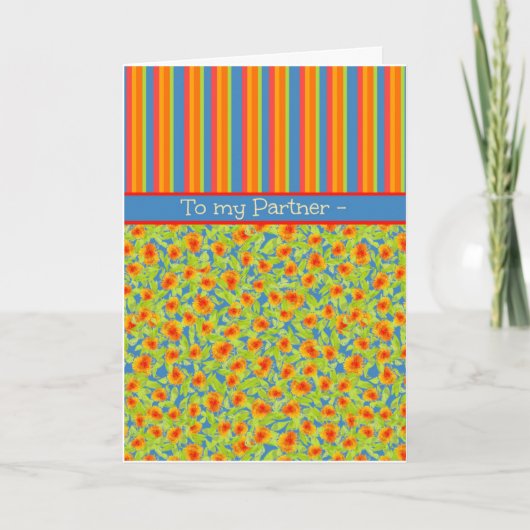 Carte Marigolds, Stripes : Octobre Anniversaire pour par (Devant)