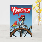 Carte Marin squelettique de pirate avec la partie de (Fleur jaune)