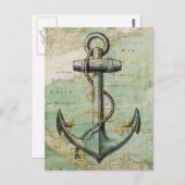 Carte marine antique avec Ancre (Devant / Derrière)