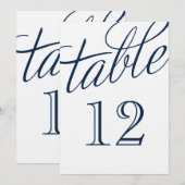 Carte Marine Bleu et Blanc Élégant Numéro de tableau de  (Devant / Derrière)