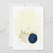 carte marine bleu et blanc fleurs or (Dos)